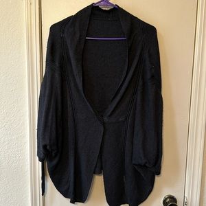 Lululemon Gray Light Knit Button Shawl Sweater Cover Up AS IS